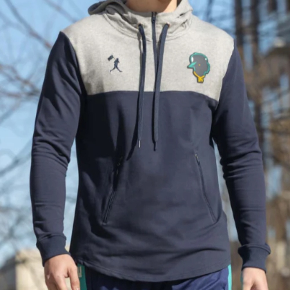 Gray and Navy Baseballism Sweatshirt